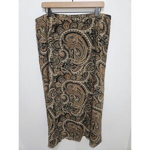Lane Bryant‎ Designs & Co Paisley Maxi Skirt Brown Black Plus Size 18/20 Boho